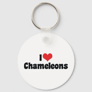 I Love Heart Chameleons - Lizard Lover Keychain