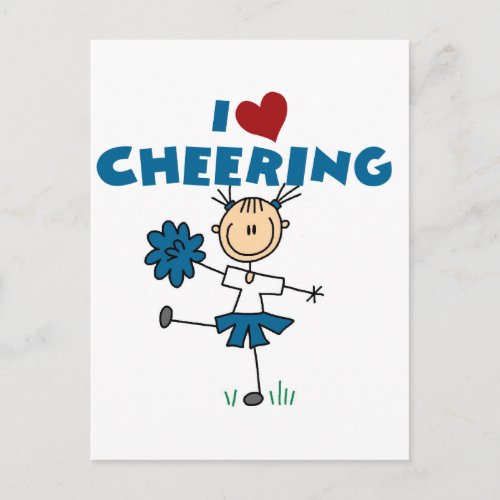 I Love Heart Cheering Postcard