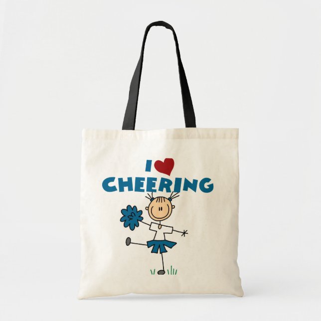 I Love (Heart) Cheering Tote Bag (Front)