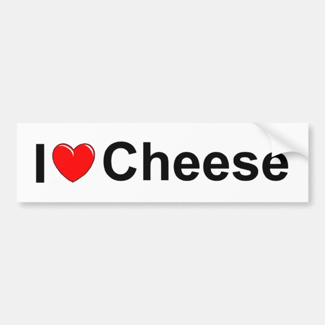 I Love (Heart) Cheese Bumper Sticker (Front)