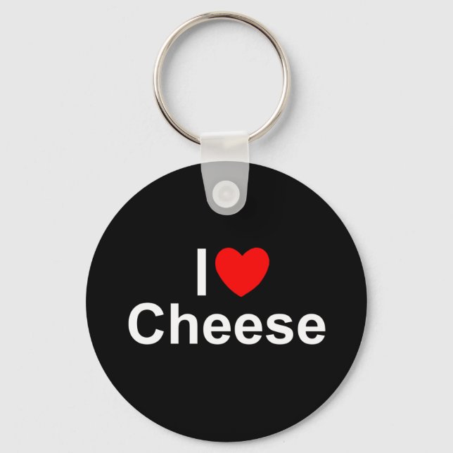 I Love (Heart) Cheese Keychain (Front)