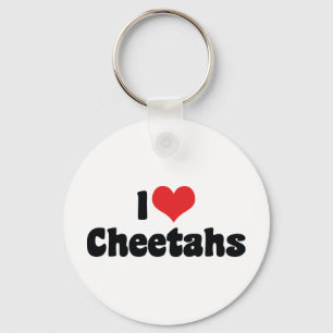 I Love Heart Cheetahs Keychain