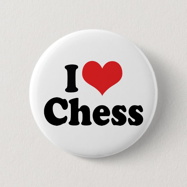 I Love Heart Chess Button (Front)