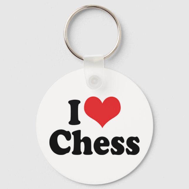 I Love Heart Chess Keychain (Front)