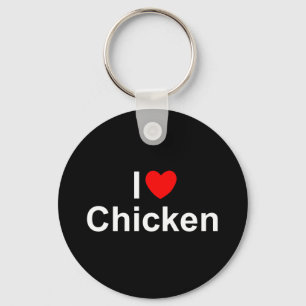 I Love (Heart) Chicken Keychain
