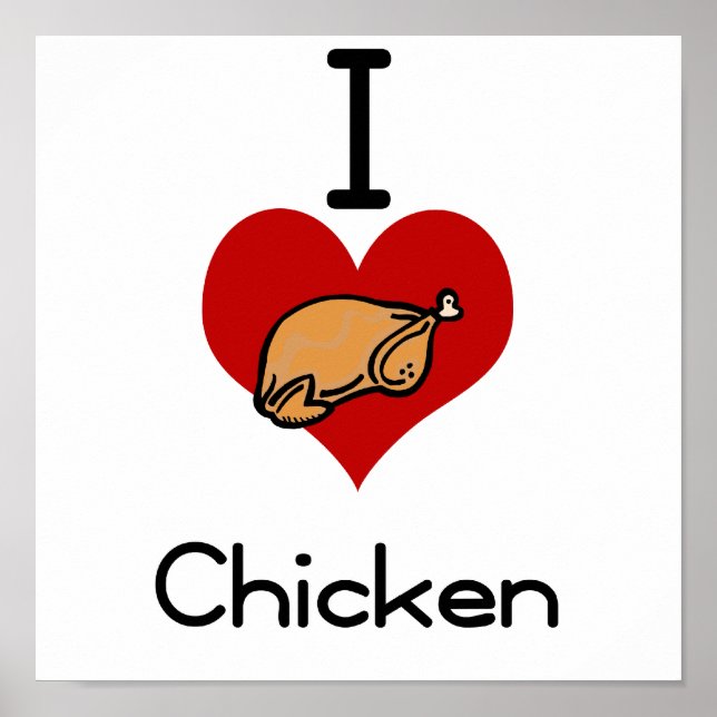 I love-heart chicken poster (Front)