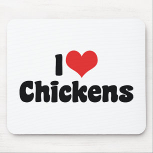 I Love Heart Chickens - Chicken Lover Mouse Pad