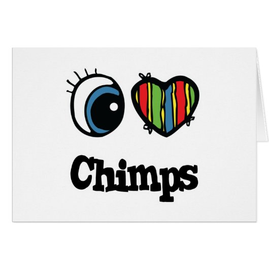 I Love (Heart) Chimps Cards (Front Horizontal)