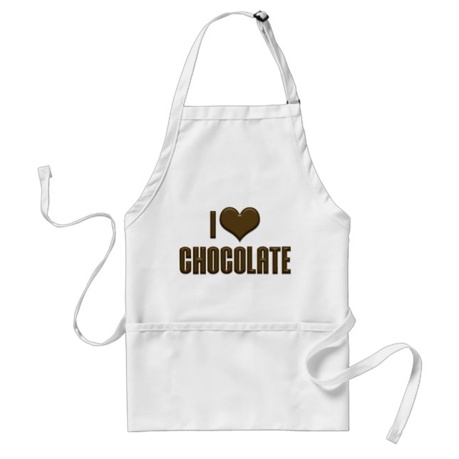 I Love Heart Chocolate - Candy Lover Adult Apron (Front)