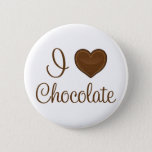 I Love Heart Chocolate Gift Button at Zazzle
