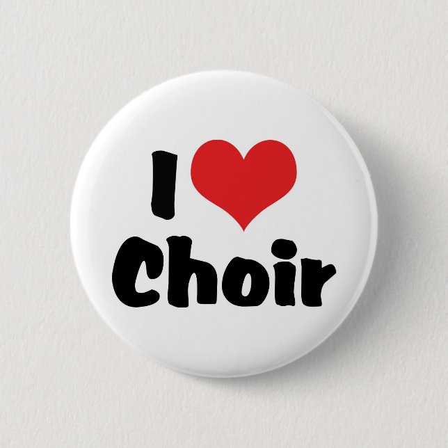 I Love Heart Choir Button (Front)