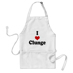 I LOVE {HEART} CLUNGE ADULT APRON