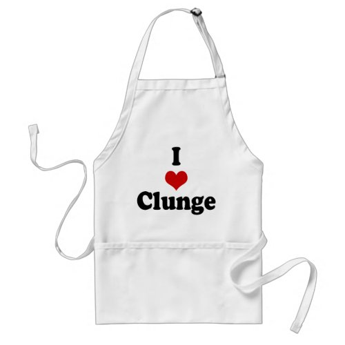 I LOVE HEART CLUNGE ADULT APRON