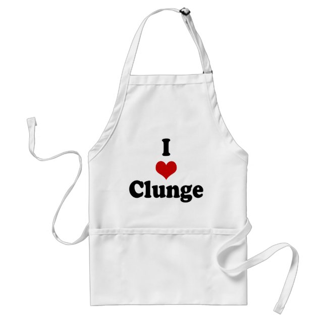 I LOVE {HEART} CLUNGE ADULT APRON (Front)