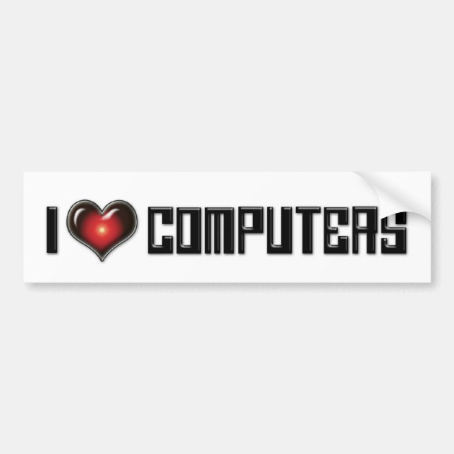 I Love Heart Computers - Electronics Lover Bumper Sticker (Front)