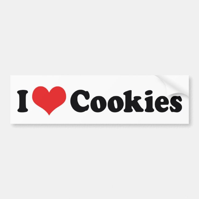 I Love Heart Cookies - Junk Food Lover Bumper Sticker (Front)