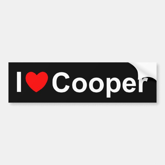 I Love (Heart) Cooper Bumper Sticker (Front)