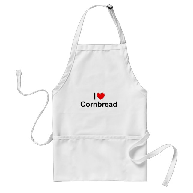 I Love (Heart) Cornbread Adult Apron (Front)