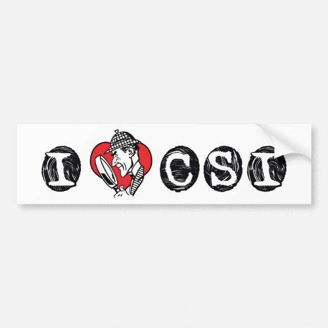 I Love Heart CSI - Crime Scene Investigation Bumper Sticker (Front)