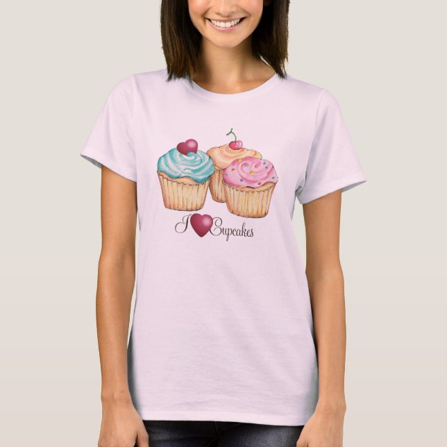 I Love (heart) Cupcakes t-shirt (Front)