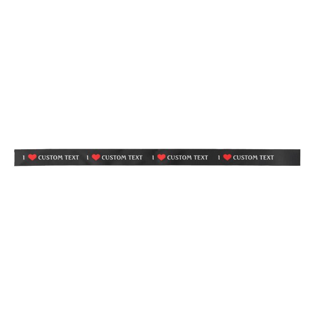 I LOVE HEART CUSTOM TEXT GIFT Name Satin Ribbon (Front)