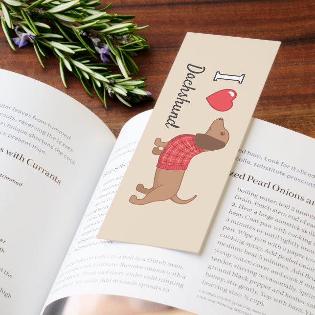 I Love Heart Dachshund Wiener Dog Red Sweater Bookmarks (Book)