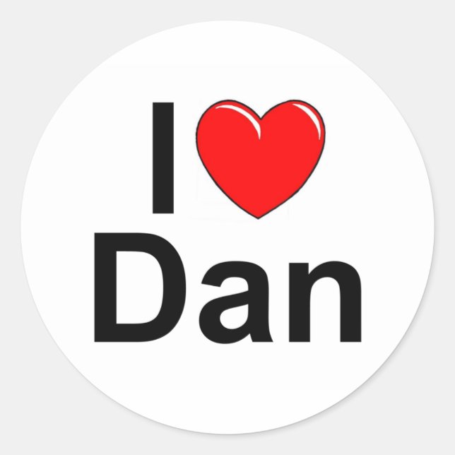 I Love (Heart) Dan Classic Round Sticker (Front)