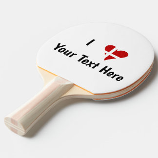 I  Love (Heart Danish Flag) Personalized Text Ping Pong Paddle