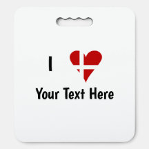 I  Love (Heart Danish Flag) Personalized Text
