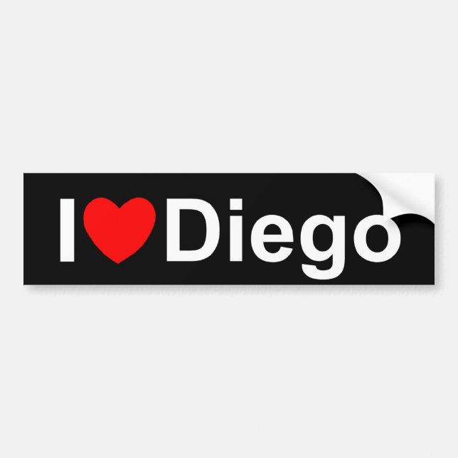 I Love (Heart) Diego Bumper Sticker (Front)