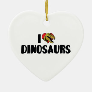 I Love Heart Dinosaurs - Dinosaur Fossil Hunter Ceramic Ornament
