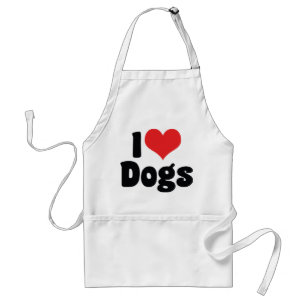I Love Heart Dogs - Dog Canine Lover Adult Apron