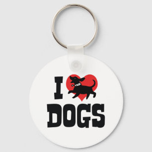 I Love Heart Dogs - Dog Canine Lover Keychain