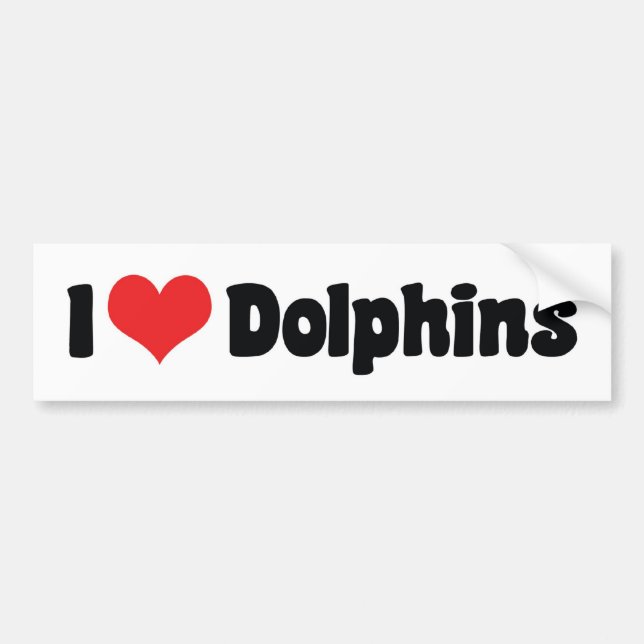 I Love Heart Dolphins - Dolphin Lover Bumper Sticker (Front)