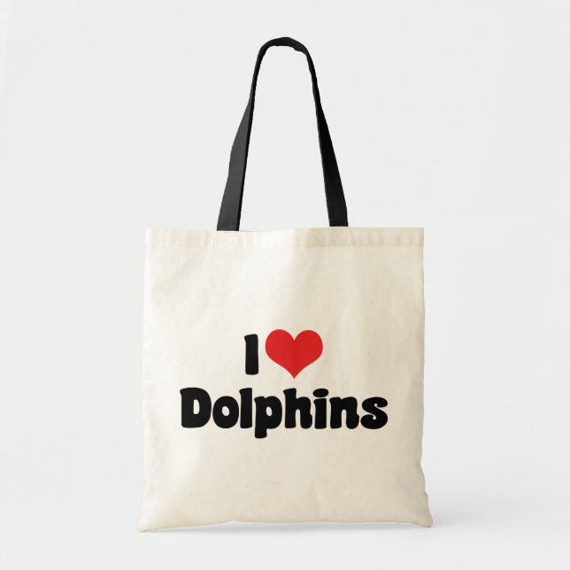I Love Heart Dolphins - Dolphin Lover Tote Bag (Front)