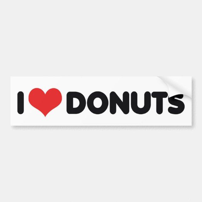 I Love Heart Donuts - Donut Snack Food Sugar Lover Bumper Sticker (Front)