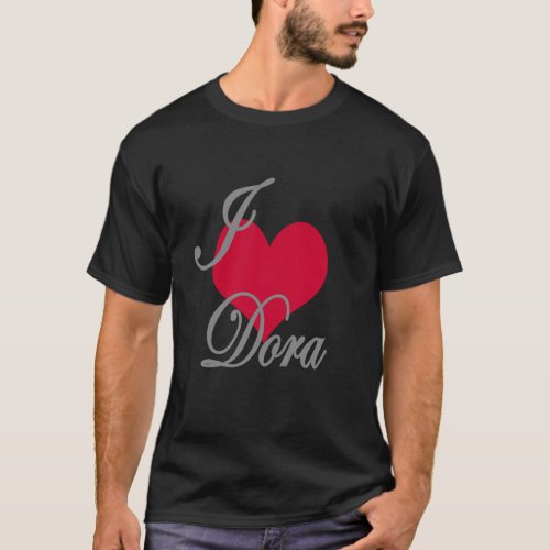 I Love Heart Dora Dark T_Shirt