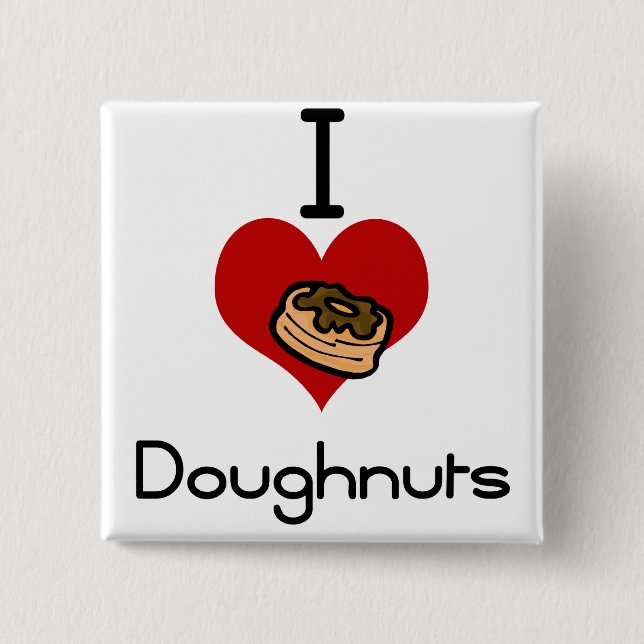 I love-heart doughnut button (Front)