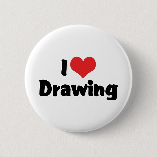 I Love Heart Drawing - Artists & Illustrator Pinback Button (Front)