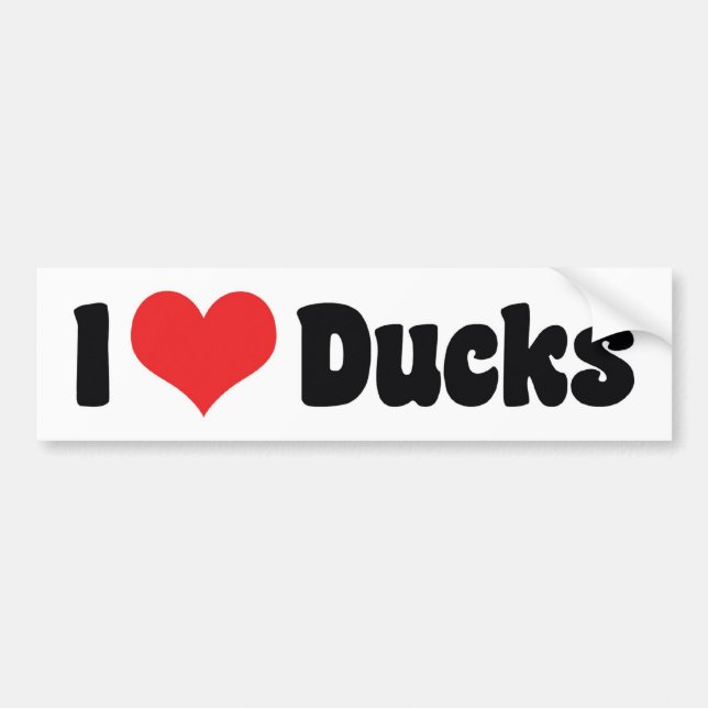 I Love Heart Ducks Bumper Sticker (Front)