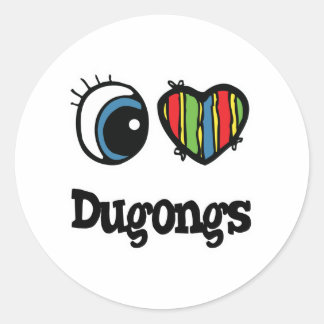 I Love (Heart) Dugongs Classic Round Sticker