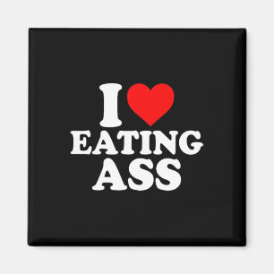 I Love Heart Eating Cute Funny Simple Magnet