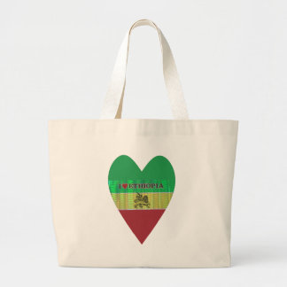 I Love Heart Ethiopia: Flag Art Motif Large Tote Bag
