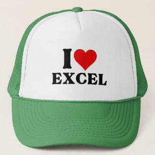 I love heart Excel Funny Spreadsheet Lover T-Shirt Trucker Hat