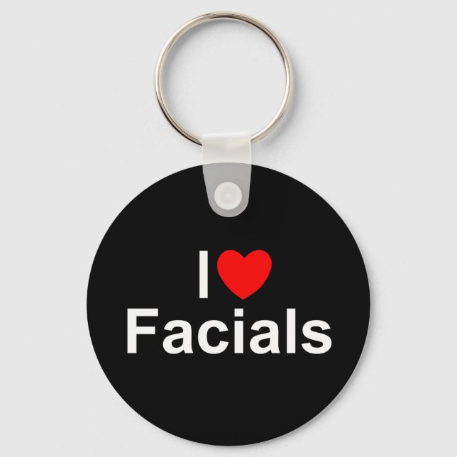 I Love (Heart) Facials Keychain (Front)