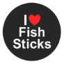 I Love (Heart) Fish Sticks Classic Round Sticker