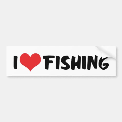 I Love Heart Fishing Bumper Sticker