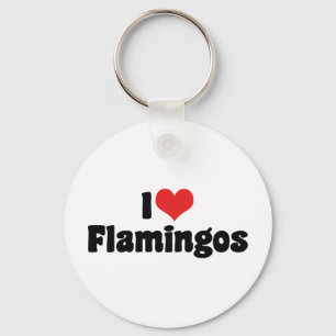 I Love Heart Flamingos - Pink Flamingo Lovers Keychain