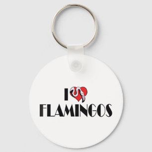 I Love Heart Flamingos - Pink Flamingo Lovers Keychain