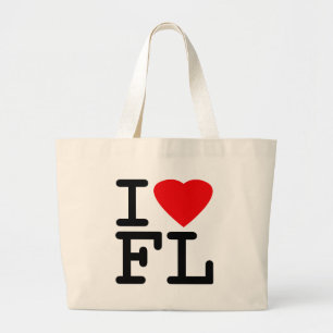 I Love Heart Florida Large Tote Bag